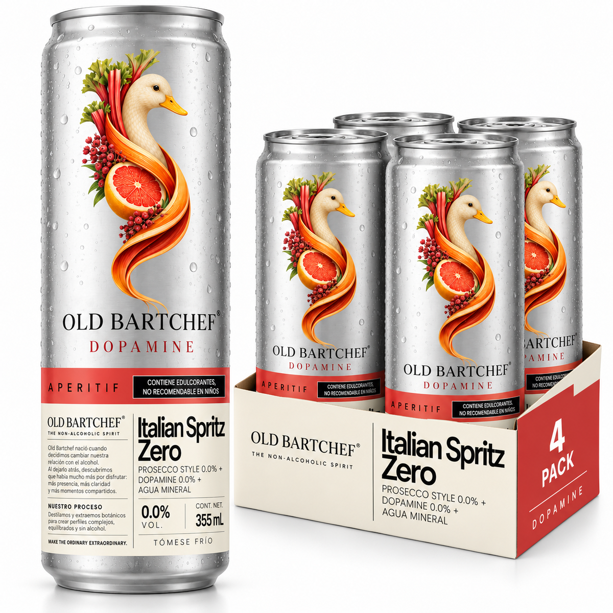 4-pack de latas Old Bartchef Italian Spritz Zero